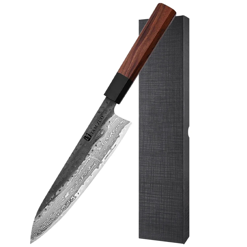 Professional Damascus steel chef knives collection