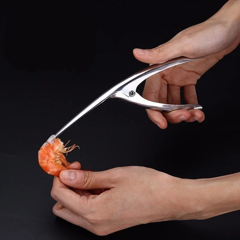 Stainless Steel Shrimp & Prawn Peeler – Seafood Cleaning Tool with Line Cutter