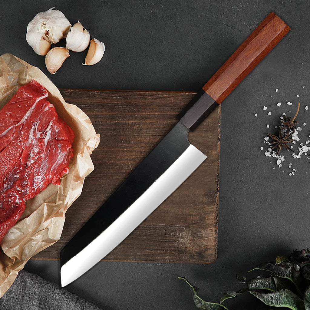 8-inch Japanese-style Kiritsuke chef knife with rosewood handle
