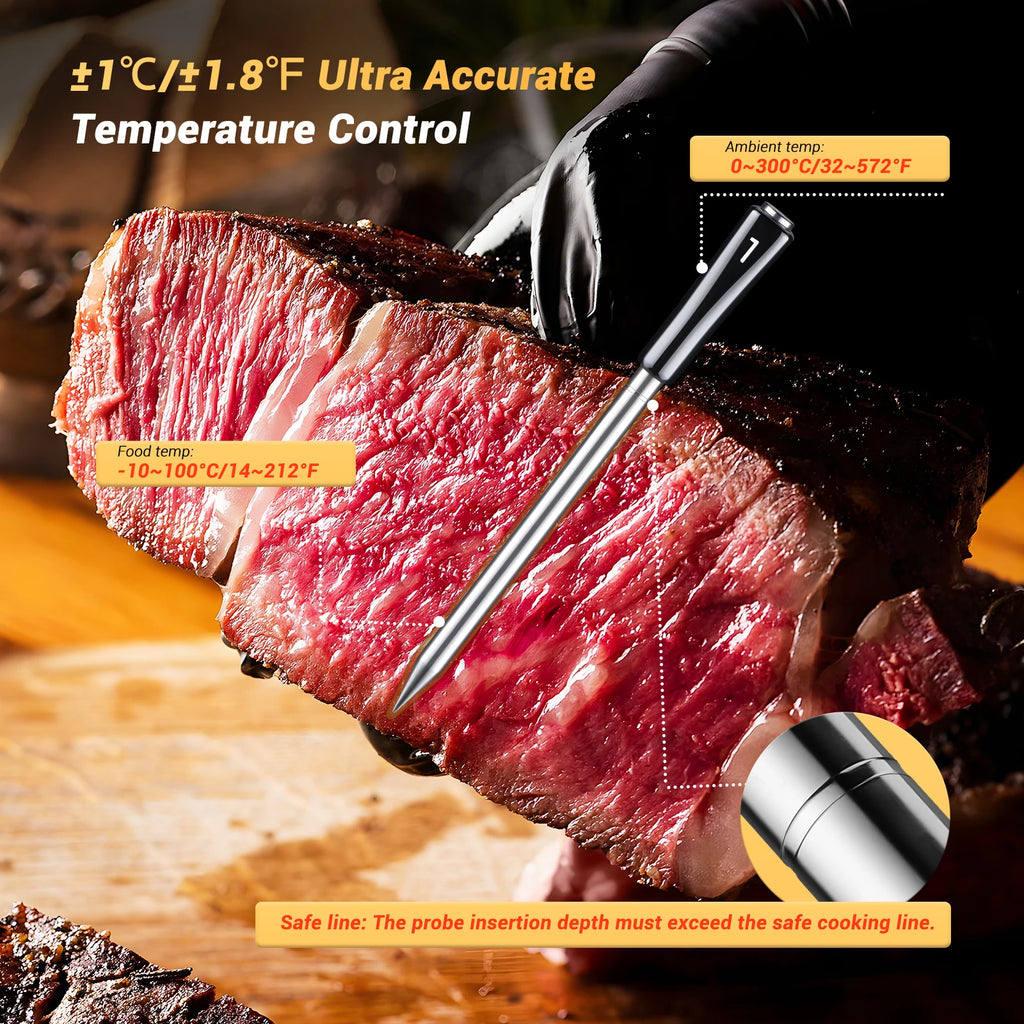 INKBIRD wireless waterproof meat thermometer for BBQ and grill – view 2