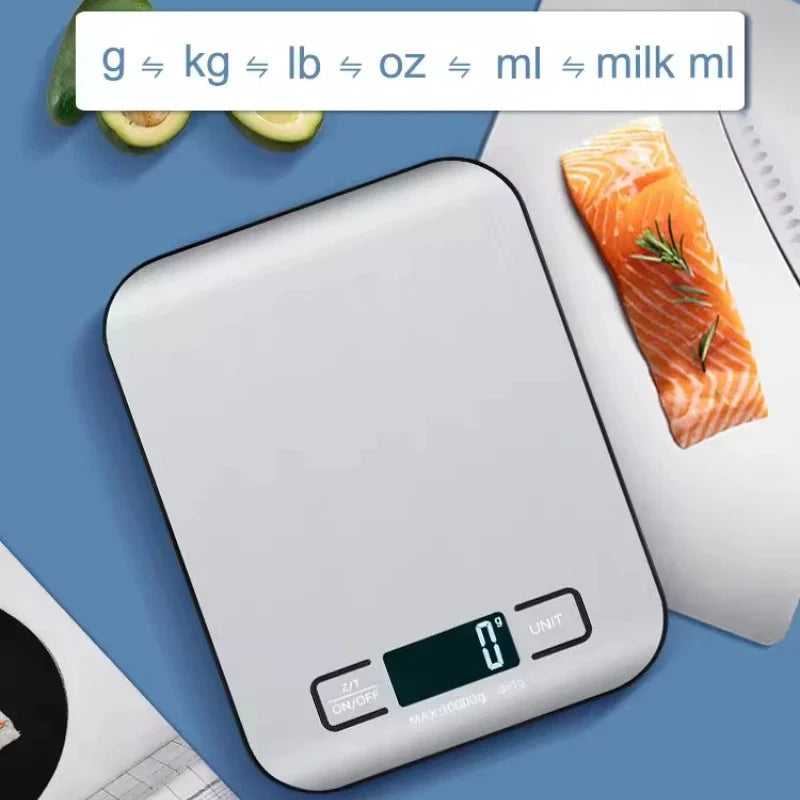 Digital Kitchen Scale – 5kg/1g LED Display Stainless Steel Electronic Scale for Food, Baking & Jewelry