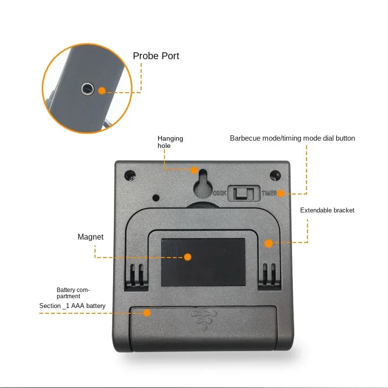 TP700 Digital Wireless Food Thermometer – Remote Oven & BBQ Probe with Timer