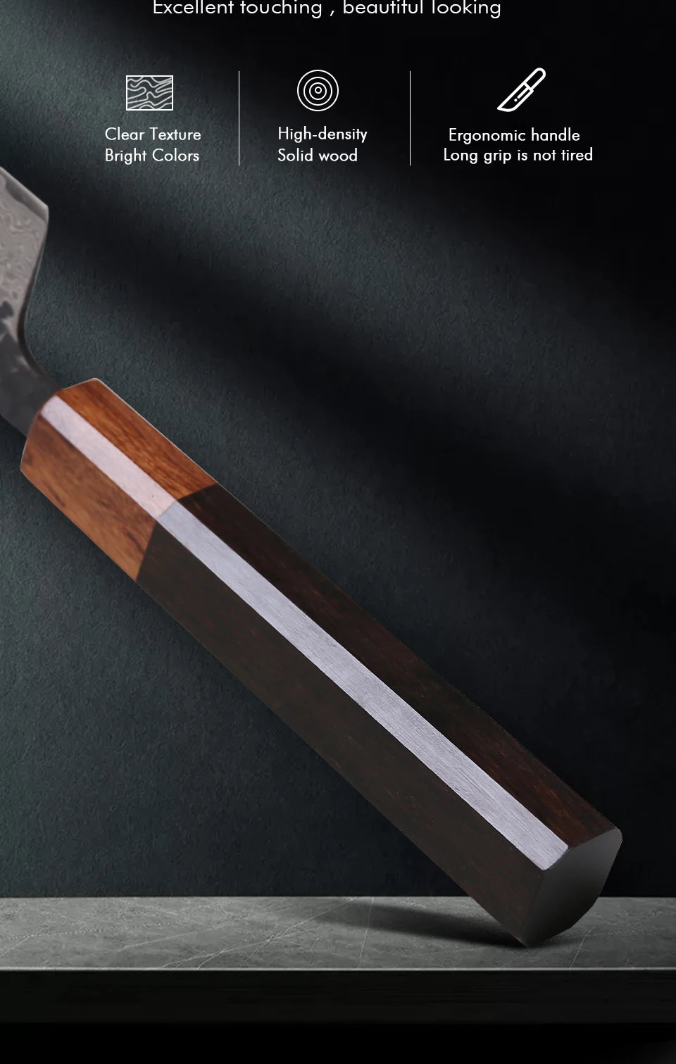 Kiritsuke Chef Knife – VG10 Damascus Steel Professional Kitchen Cleaver