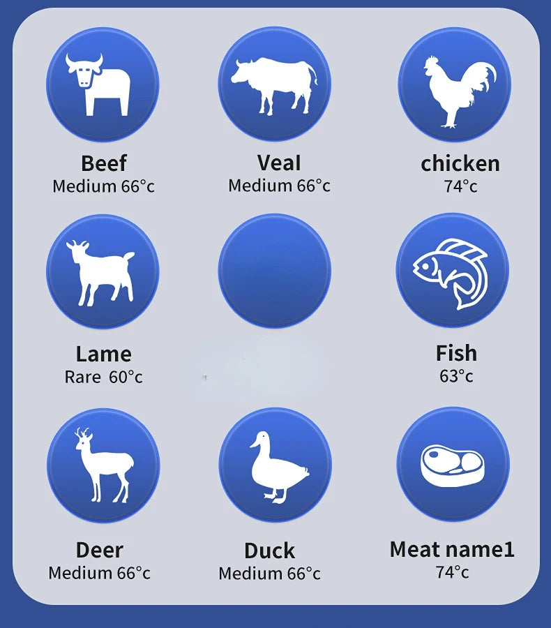 Smart Wireless Meat Thermometer – 5mm Ultra-Thin Bluetooth Probe with Large LCD for BBQ & Oven