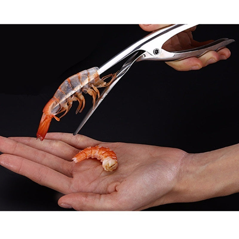 Stainless Steel Shrimp & Prawn Peeler – Seafood Cleaning Tool with Line Cutter