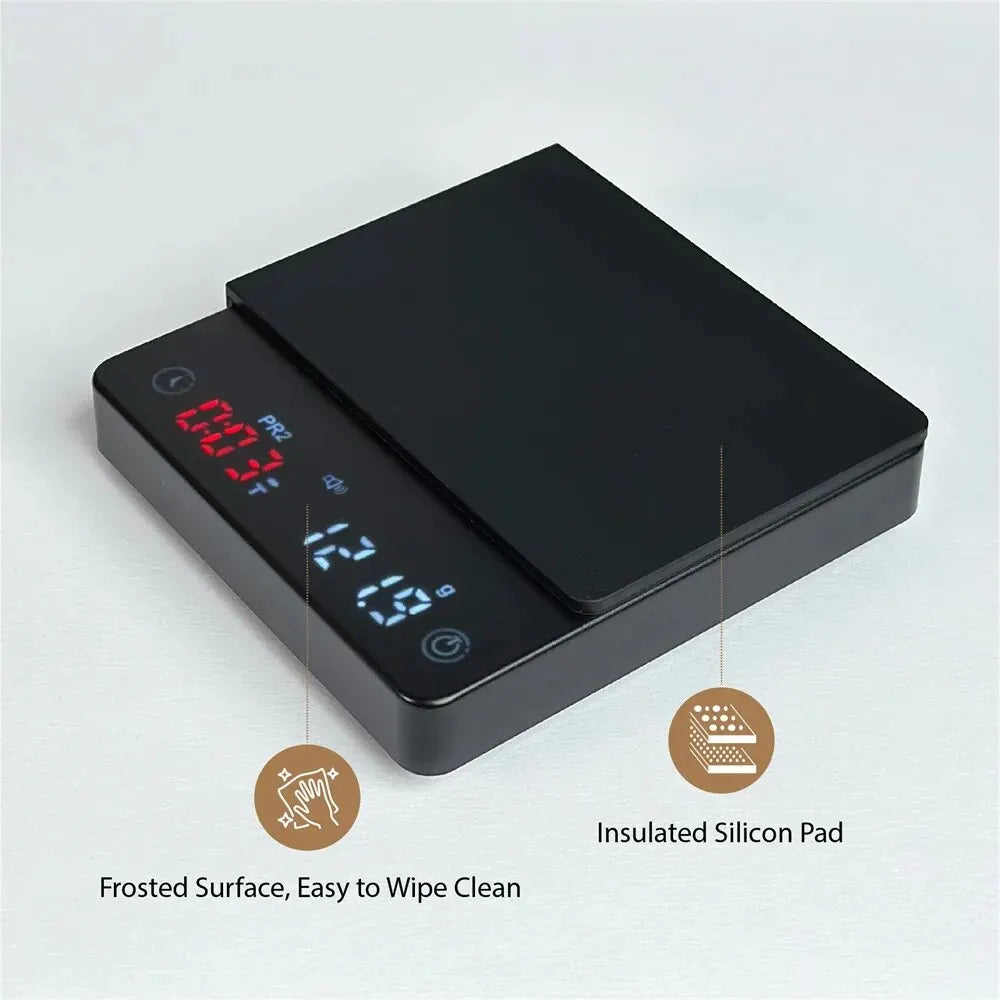Nano Coffee Scale with Timer – Espresso Scale with Touch Sensor & Silicone Lid