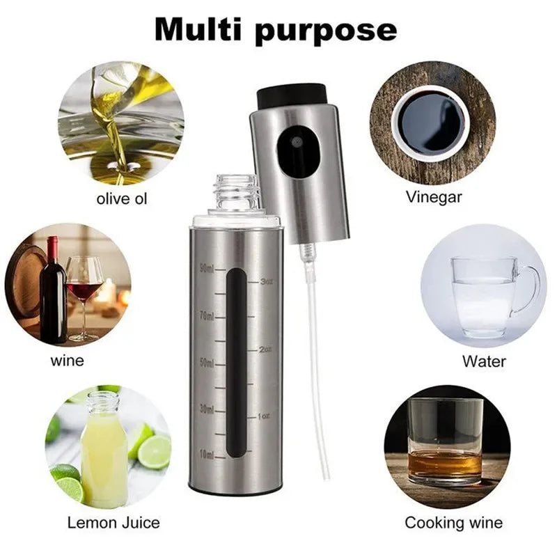 BBQ & Cooking Oil Spray Bottle – 304 Stainless Steel Olive Oil & Vinegar Sprayer