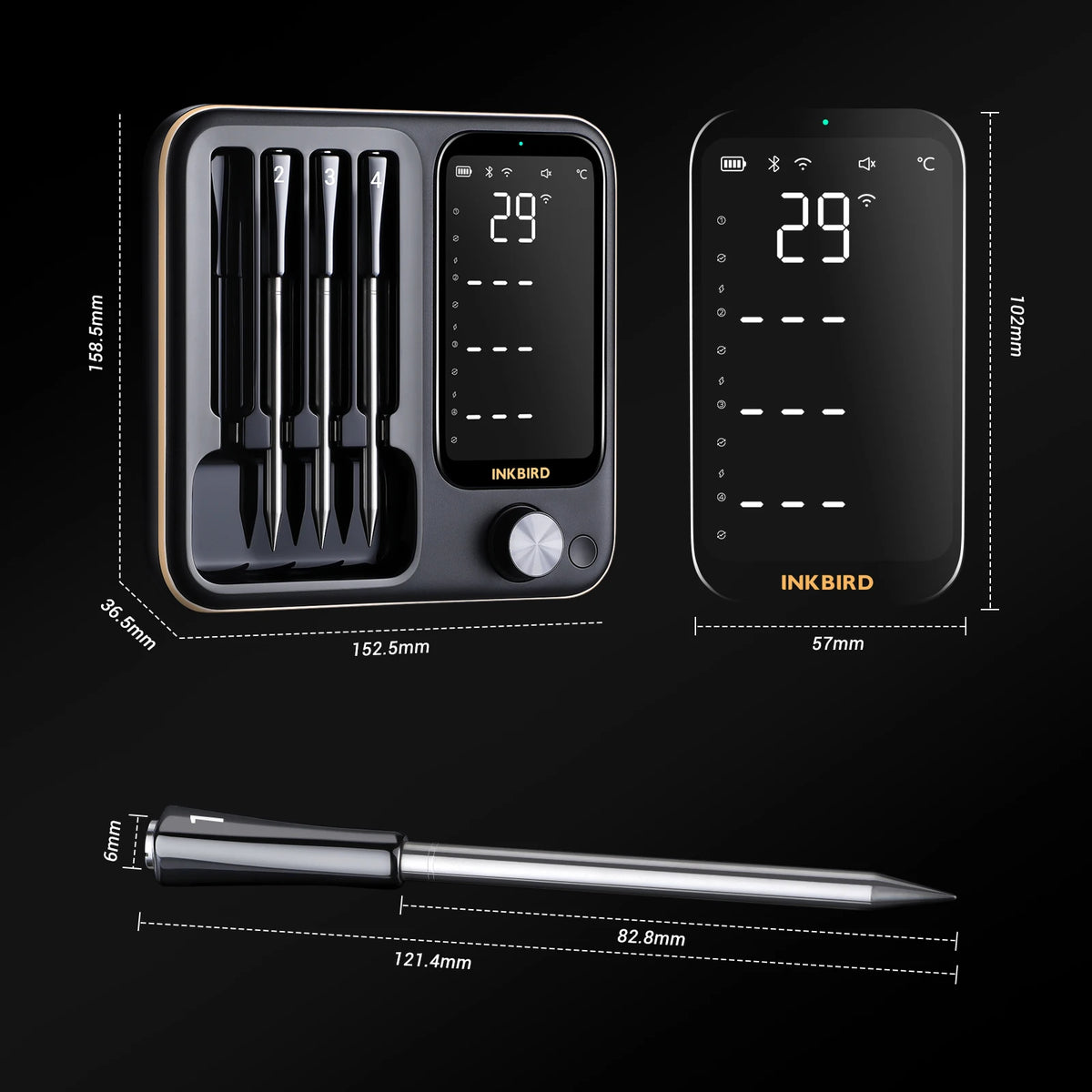 INKBIRD wireless waterproof meat thermometer for BBQ and grill – view 4
