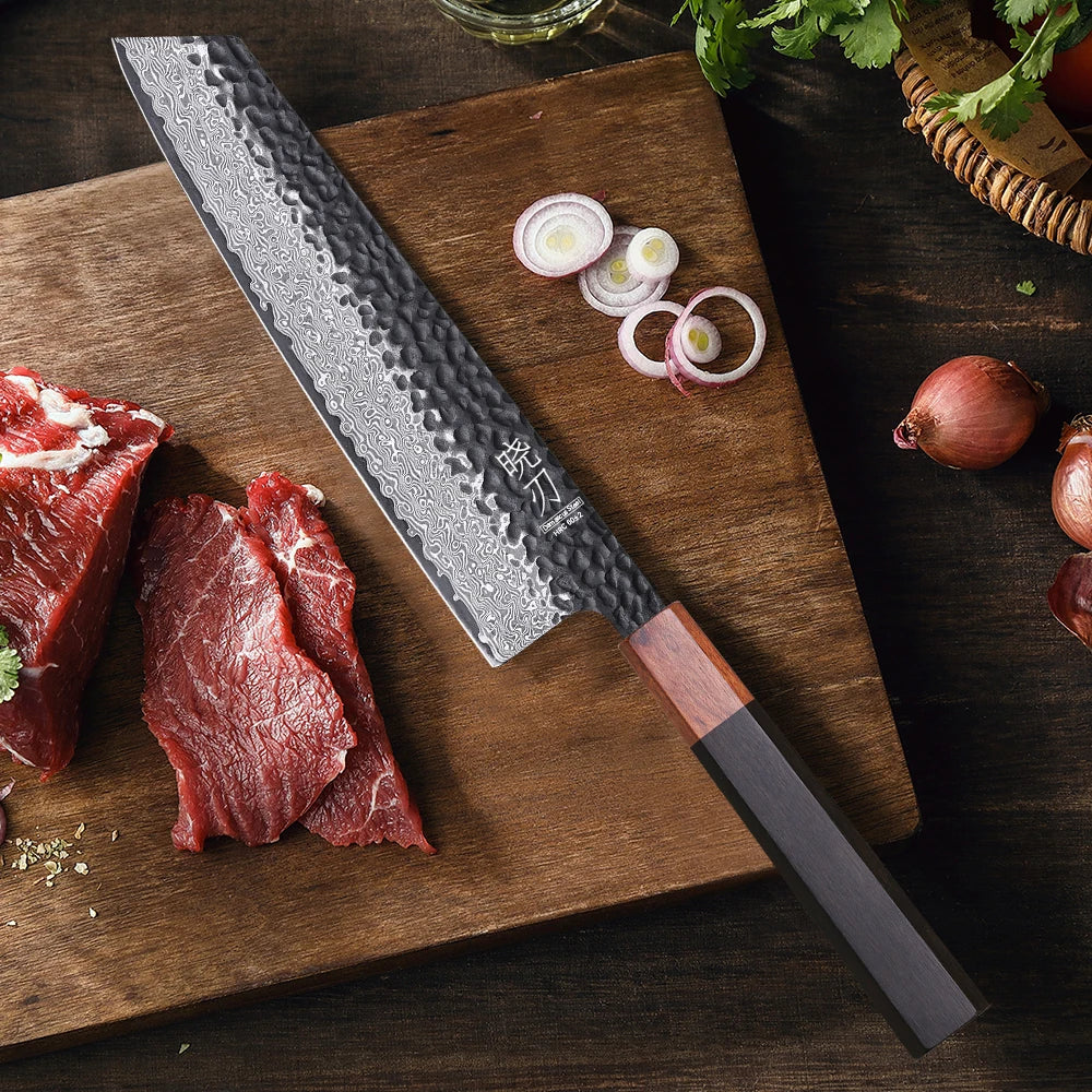 Kiritsuke Chef Knife – VG10 Damascus Steel Professional Kitchen Cleaver