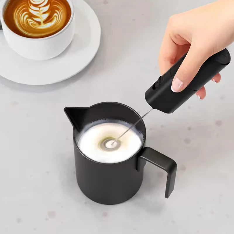 Handheld Milk Frother & Drink Mixer – Electric Foam Maker for Lattes and Eggs