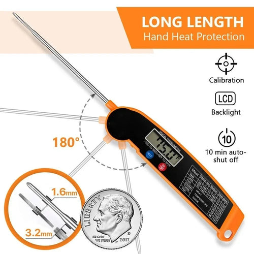 Digital Kitchen Food Thermometer – Meat, Water & Milk Probe for BBQ & Cooking