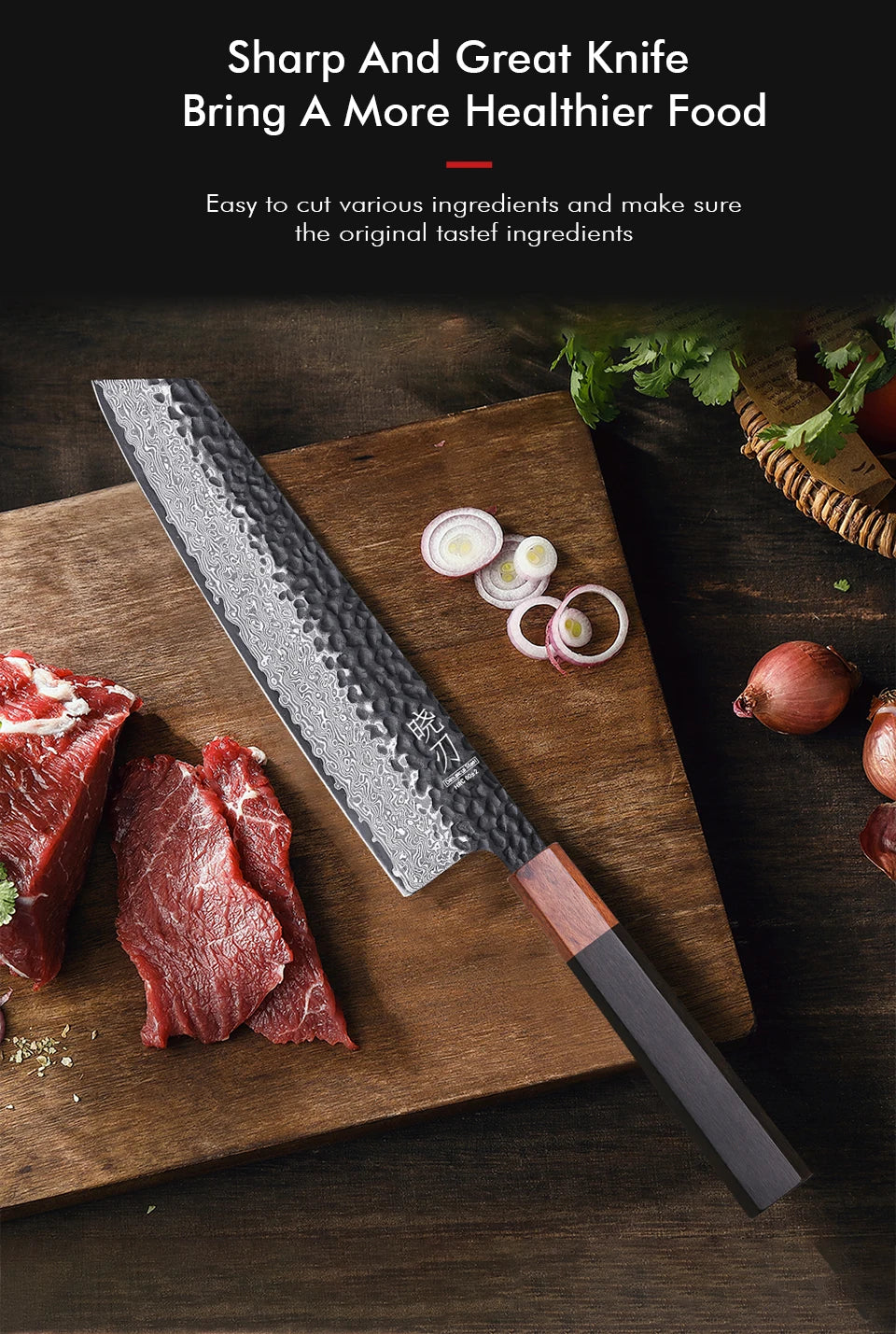 Kiritsuke Chef Knife – VG10 Damascus Steel Professional Kitchen Cleaver