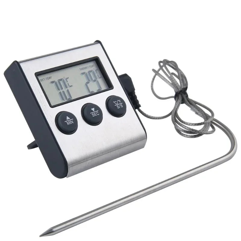 Digital cooking thermometer with probe for oven BBQ and grill
