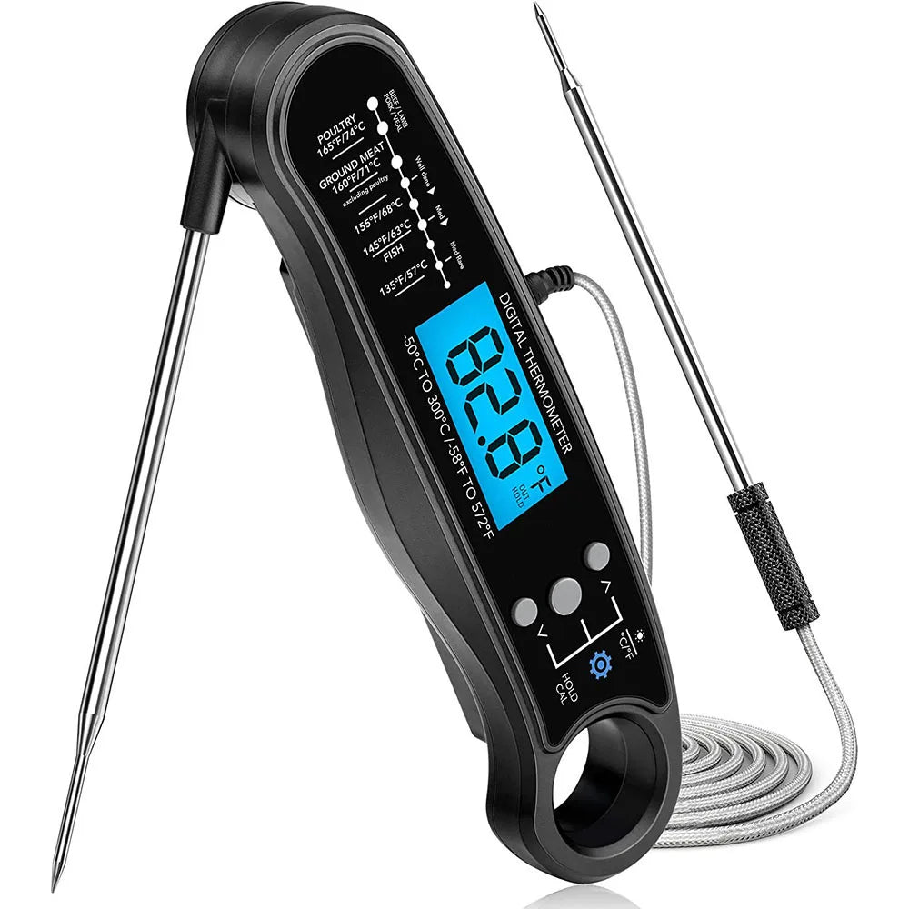 Digital Kitchen Food Thermometer – Dual Probe BBQ & Meat Thermometer with Backlight