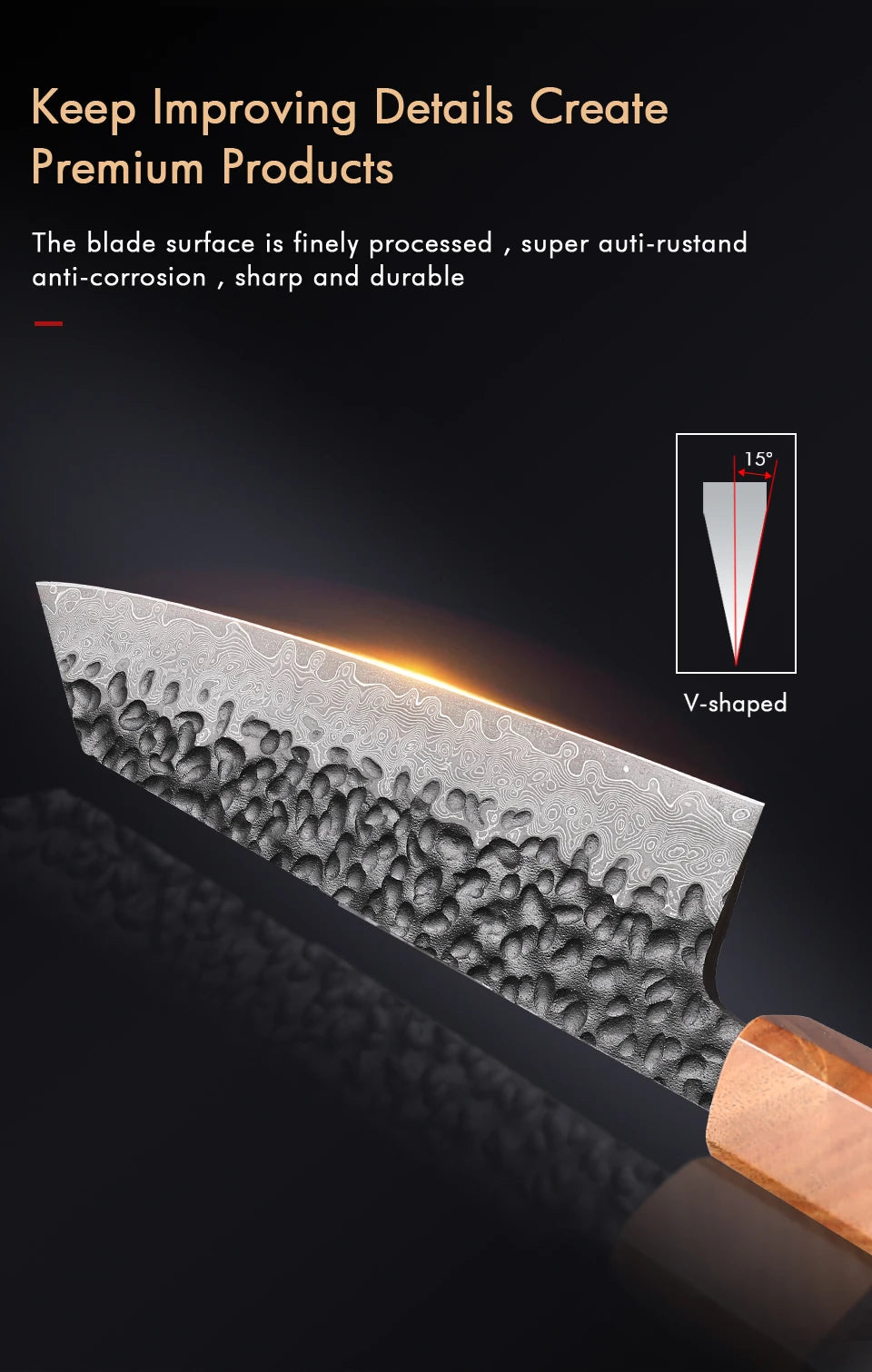 Kiritsuke Bunka Knife | Damascus Steel Japanese Style