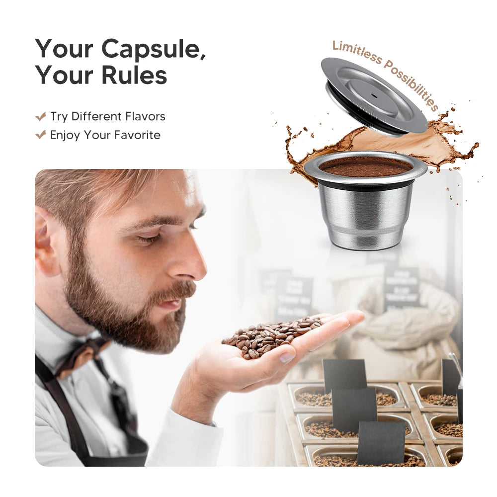 Reusable Stainless Steel Coffee Capsule for Nespresso Original – Refillable Espresso Coffee Pod