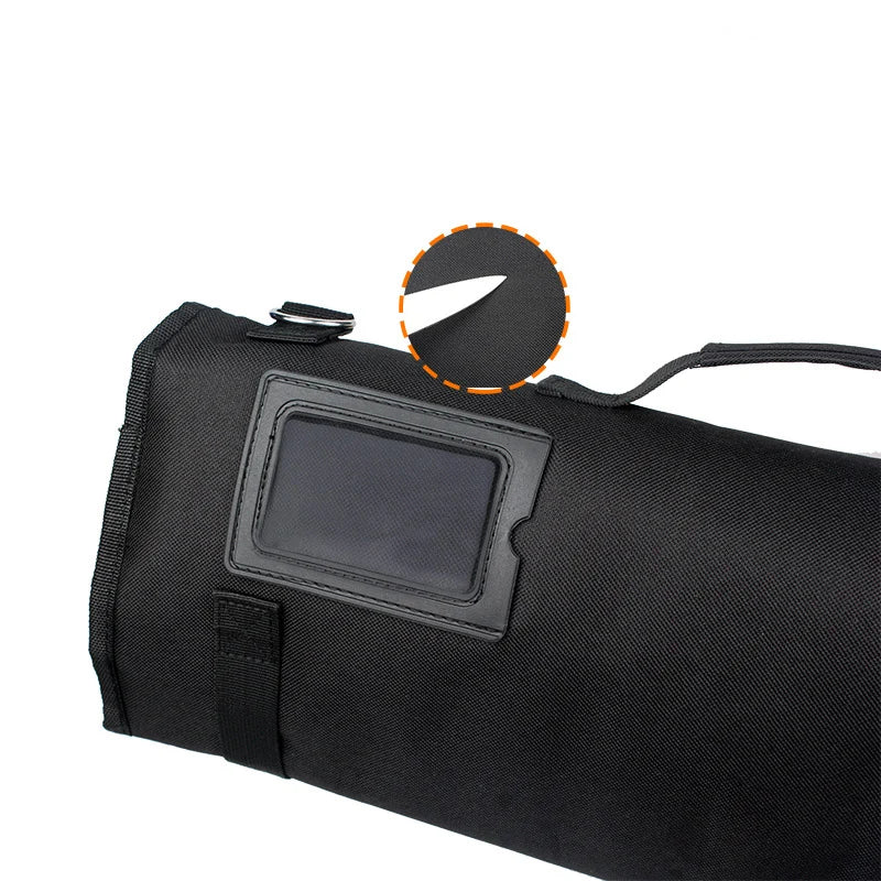 Black Oxford cloth knife roll bag with 11 slots – photo 6