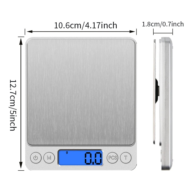 Digital Precision Scale 0.01g – Portable Mini Scale for Jewelry, Kitchen & Food (500g / 3kg)