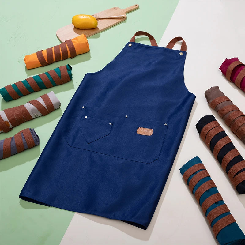 CraftApron canvas bib chef apron with pockets – view 6