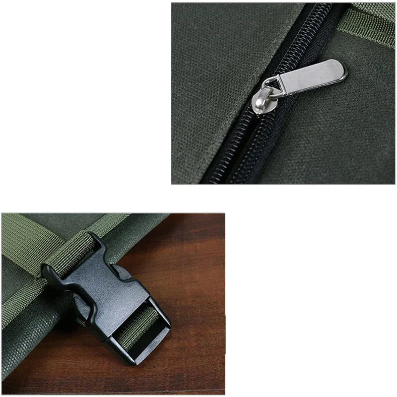 Army green canvas knife roll with 11 slots – photo 6