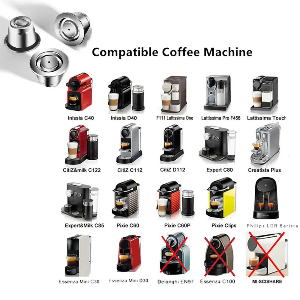 Reusable Stainless Steel Coffee Capsule for Nespresso Original – Refillable Espresso Coffee Pod
