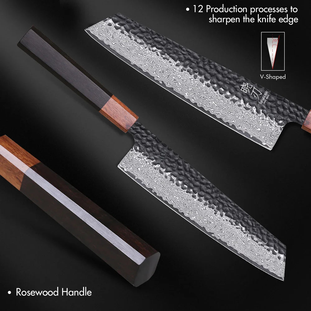 Kiritsuke Chef Knife – VG10 Damascus Steel Professional Kitchen Cleaver