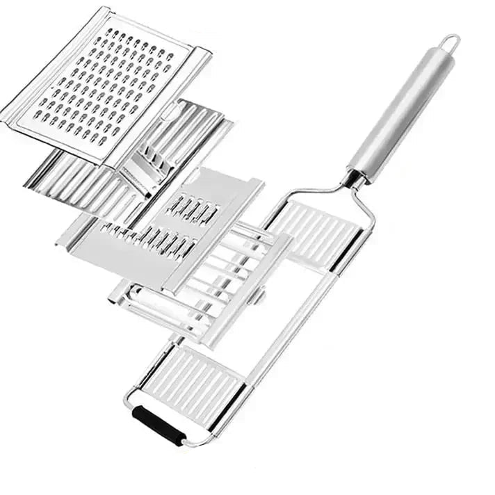 4-in-1 Multi-Purpose Vegetable Slicer & Grater – Stainless Steel Cutter for Carrot, Potato, Fruit, and More