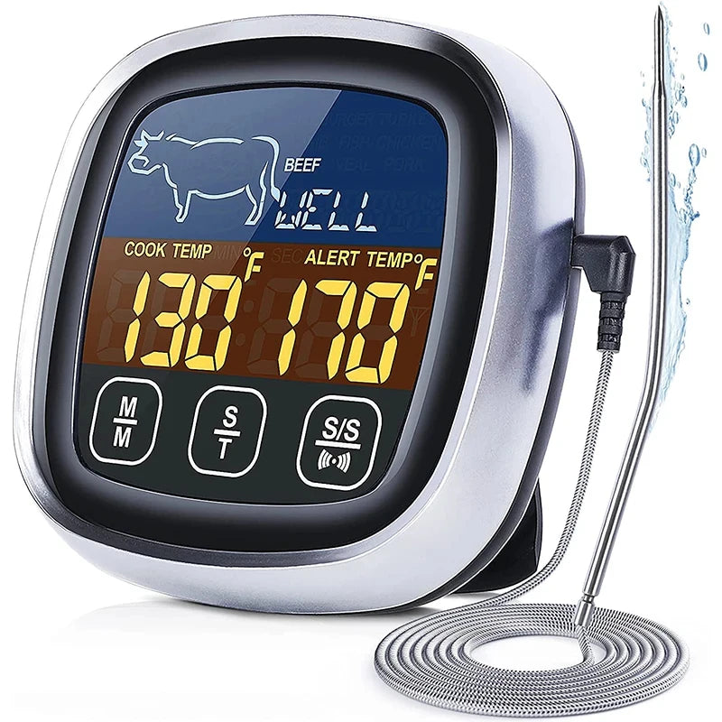 Digital Meat Thermometer with Probe – Instant Read BBQ Grill Thermometer