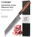 F.YOUNG 8.2" Japanese Style Kiritsuke Knife – Hand Forged Damascus Steel Chef Knife