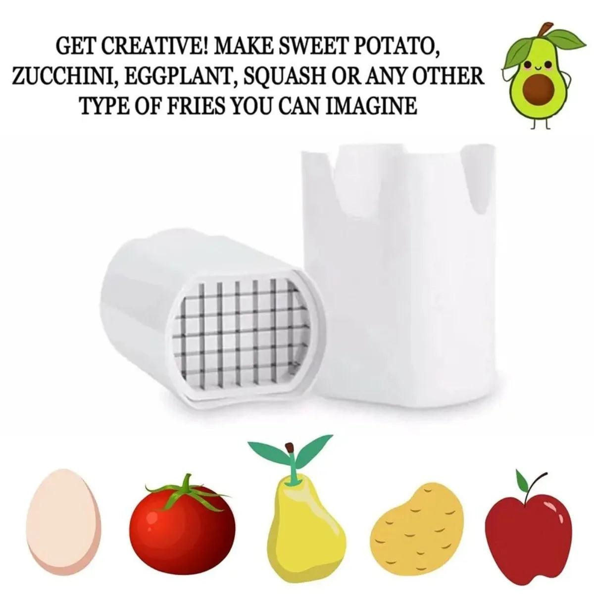 French Fry Cutter & Vegetable Shredder – Manual Dicing Tool for Potatoes and Vegetables