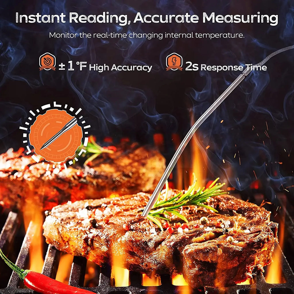 Digital Meat Thermometer with Probe – Instant Read BBQ Grill Thermometer