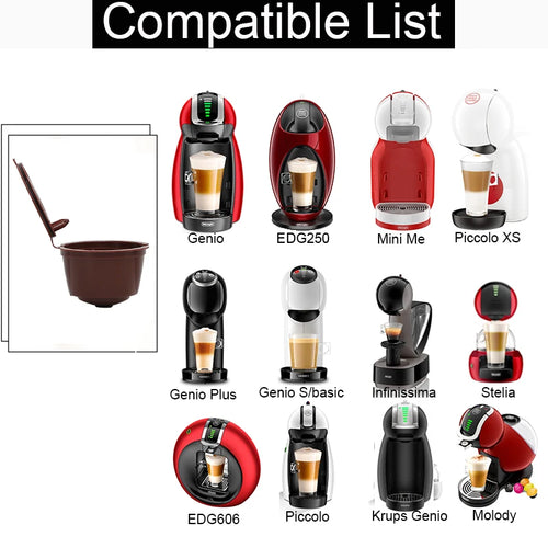 10PCS Refillable Coffee Capsules for Nescafé Dolce Gusto – Reusable Pods with Spoon & Brush
