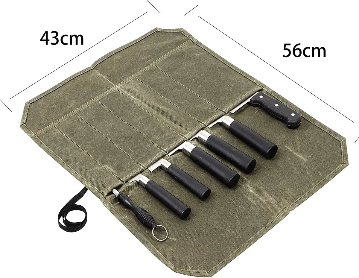 Fieldroll waxed canvas portable chef knife roll – view 3