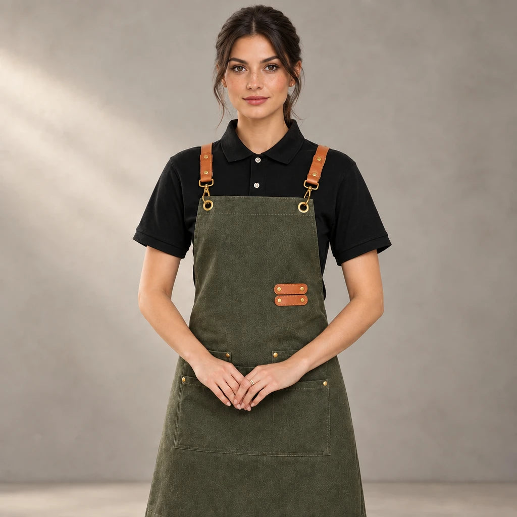 Canvas kitchen bib apron for cooking and baking – photo 1