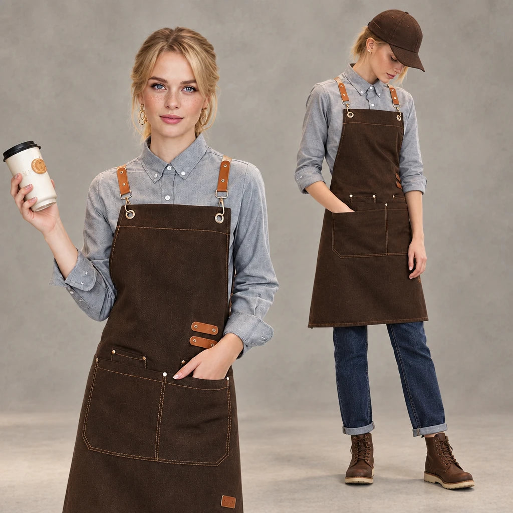 Canvas kitchen bib apron for cooking and baking – photo 3