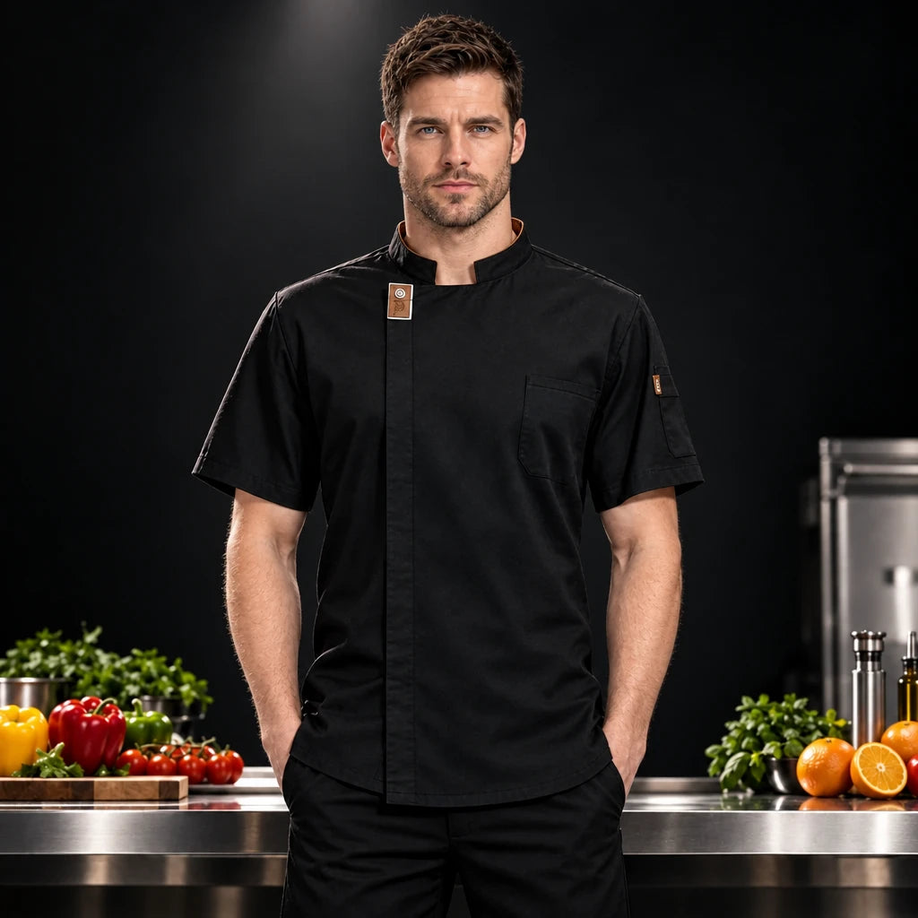 CoolChef breathable unisex chef jacket – black – photo 2