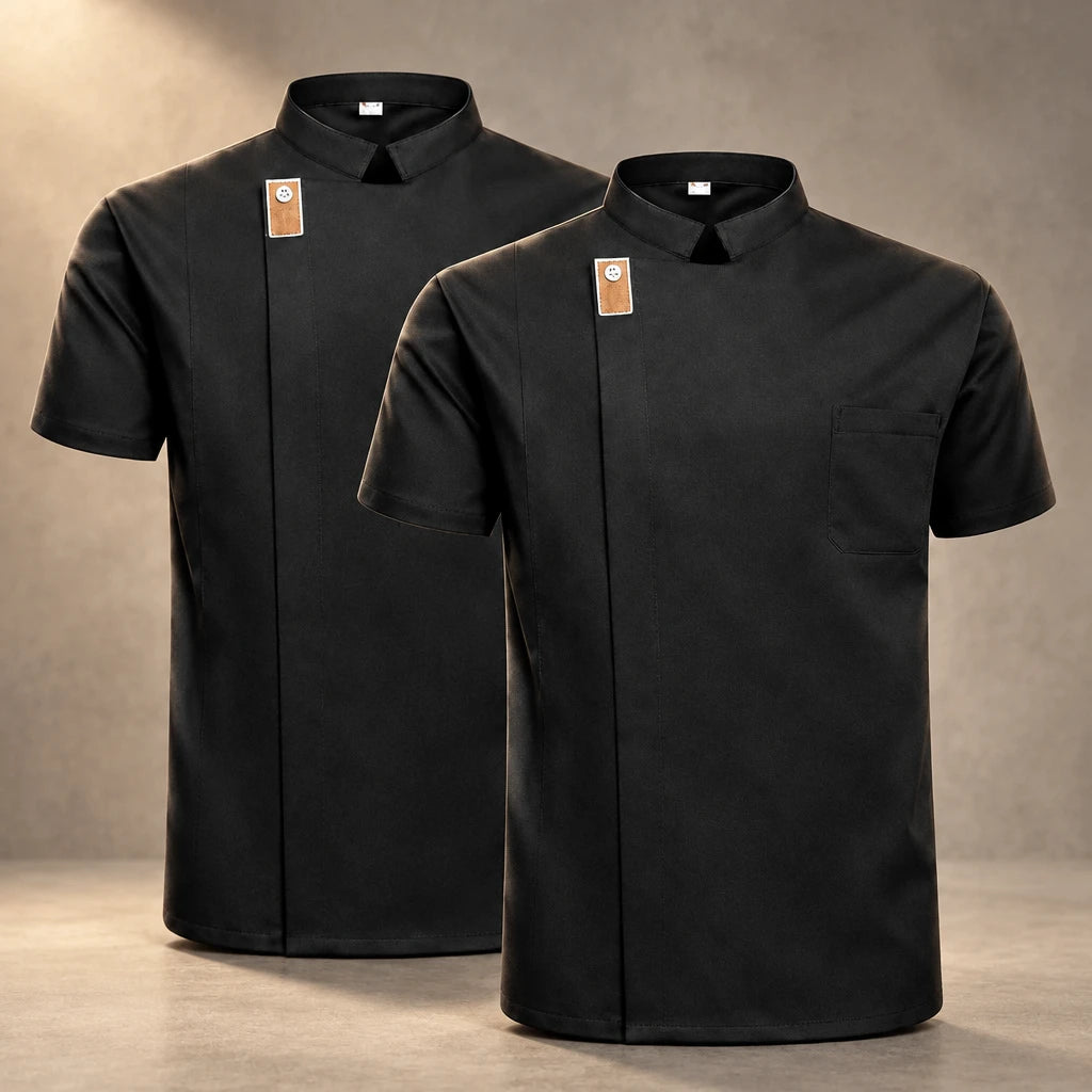 CoolChef breathable unisex chef jacket – black – photo 11