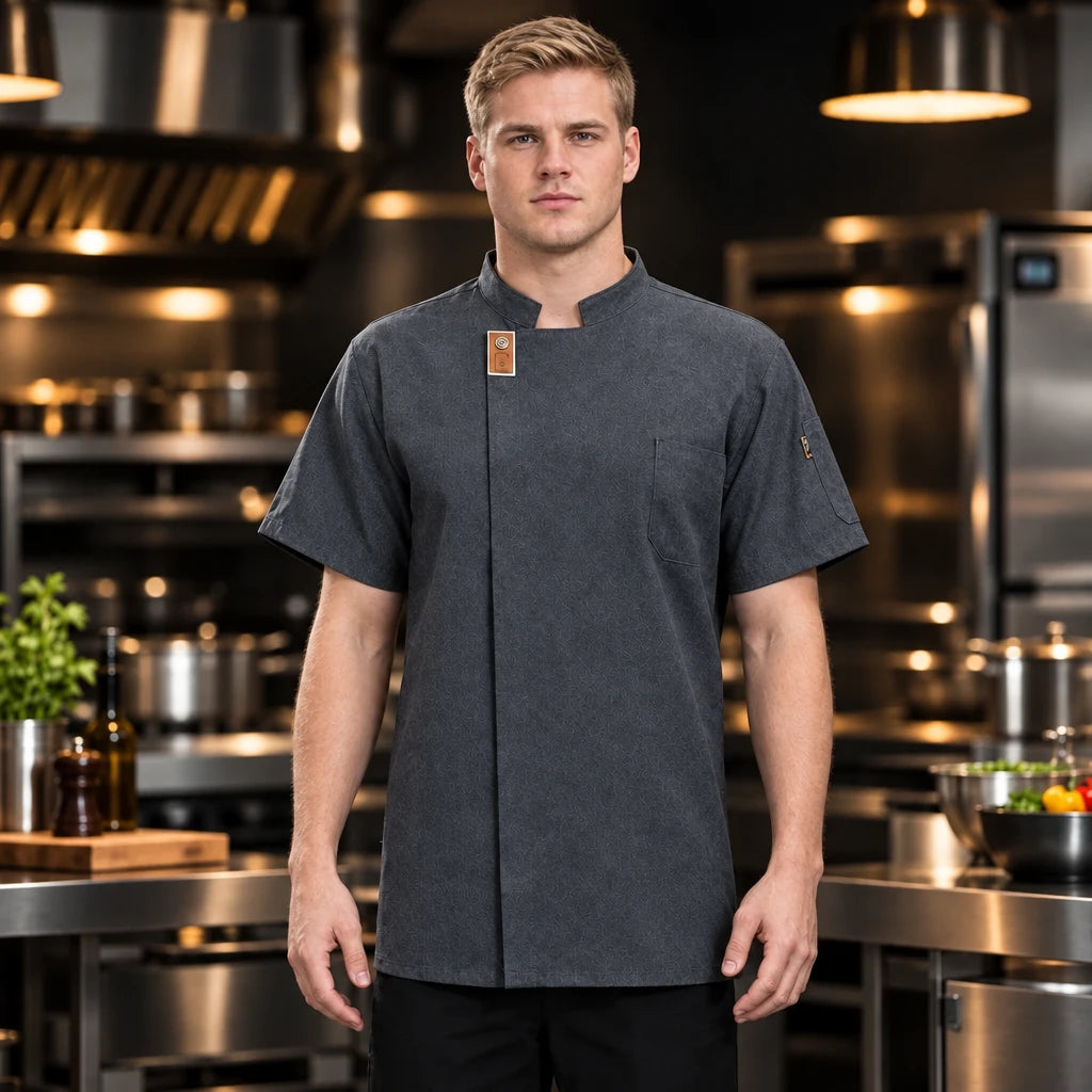 CoolChef breathable unisex chef jacket – gray – photo 4