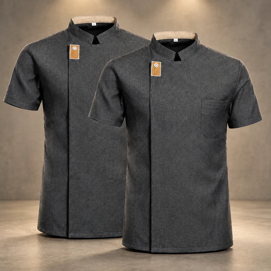 CoolChef breathable unisex chef jacket – gray – photo 10