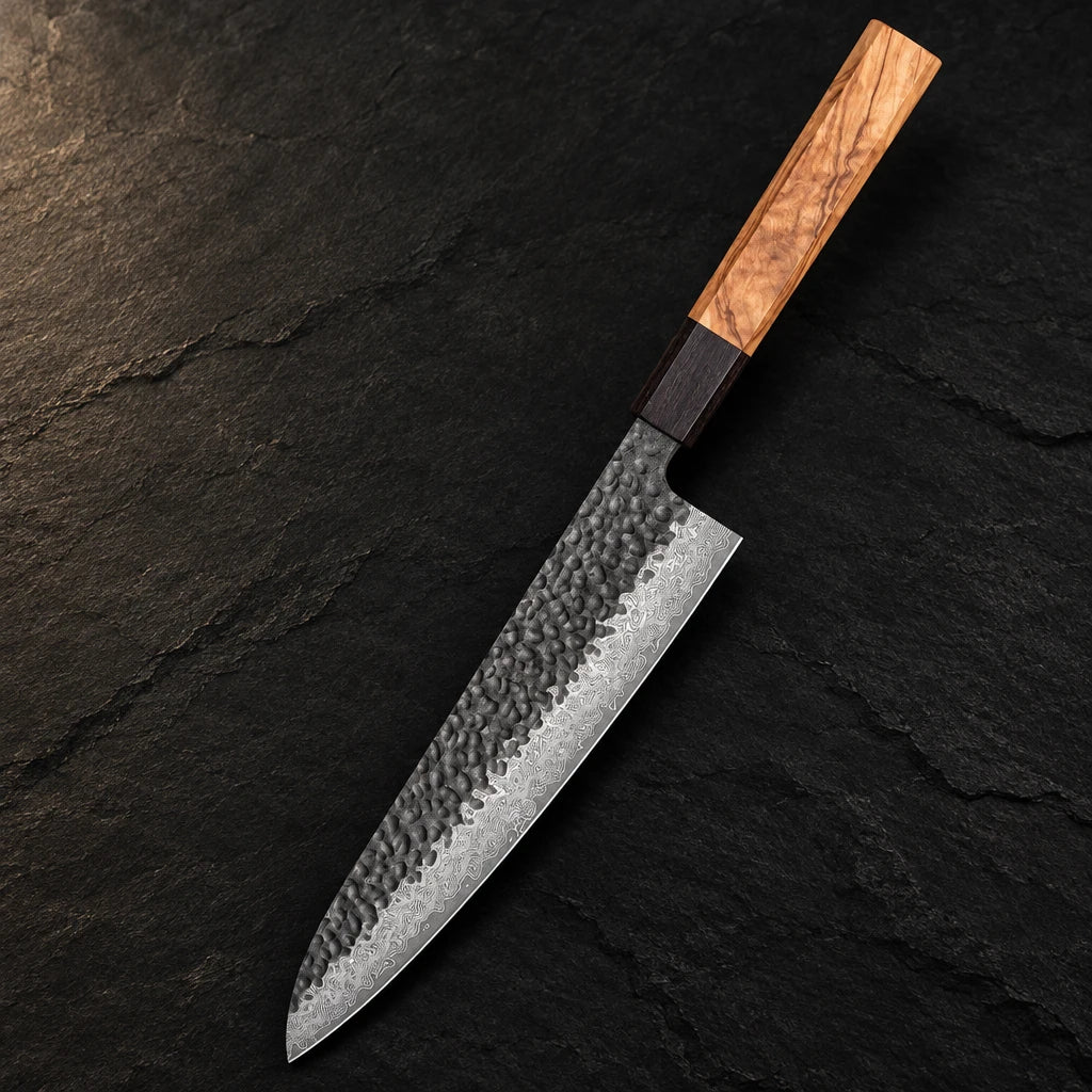 8.2-inch Damascus chef knife with 67-layer steel blade and olive wood handle – photo 2