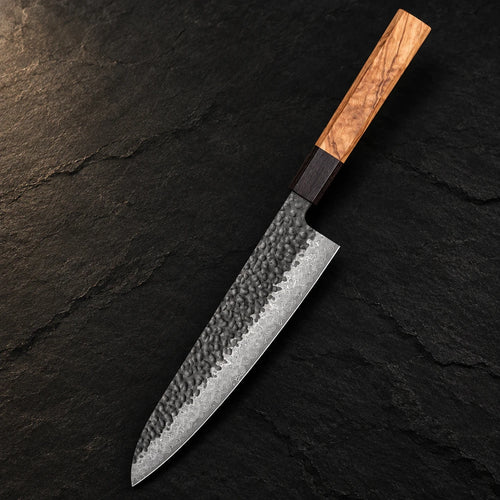 8.2-inch Damascus chef knife with layered steel blade and olive wood handle – photo 2