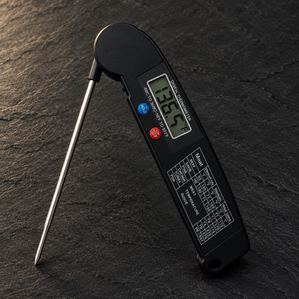Digital kitchen food thermometer with probe – black – photo 2