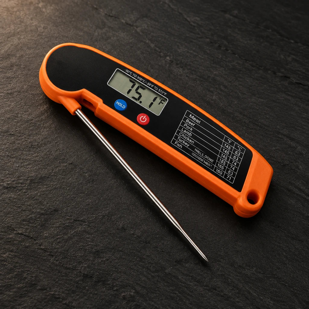 Digital kitchen food thermometer with probe – orange – photo 3