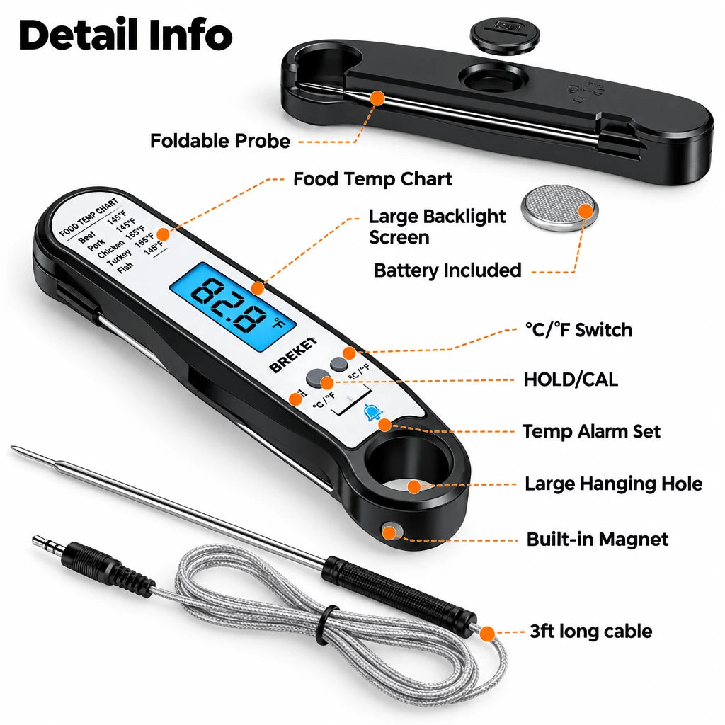 Digital dual-probe meat thermometer for BBQ oven and grill – photo 3