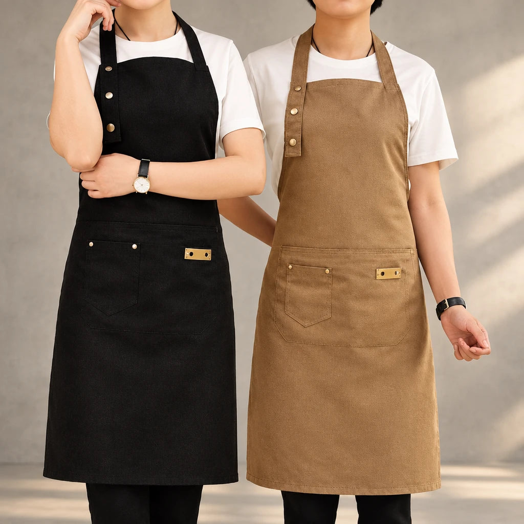 Polyester bib apron with pockets, adjustable – photo 2
